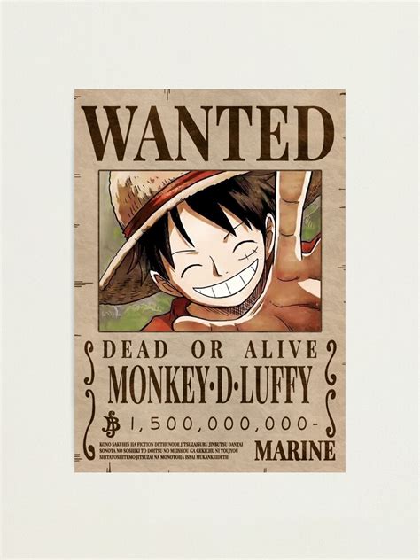 "Monkey D Luffy Wanted Bounty Poster" Photographic Print by nichinu