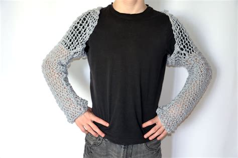 Faux Chain Mail Sleeve Harness Hand Knit Maille Sleeves For Etsy