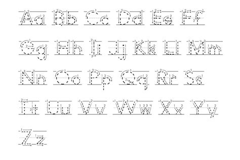 Tracing Letters With Directional Arrows Font