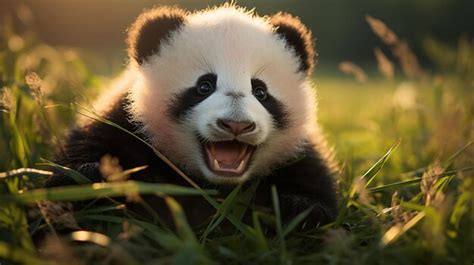 Premium Ai Image Giant Panda Cub Playfully Rolling