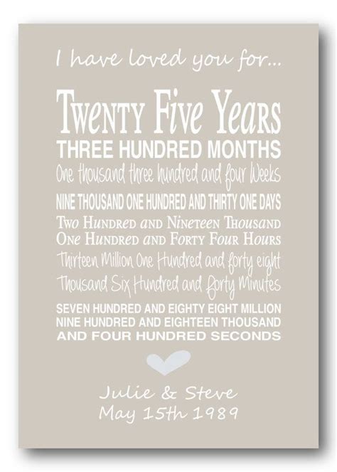 Your 25th wedding anniversary celebrates your 25 years together as a married couple. 25 years anniversary | 25th anniversary gifts, 25 wedding ...