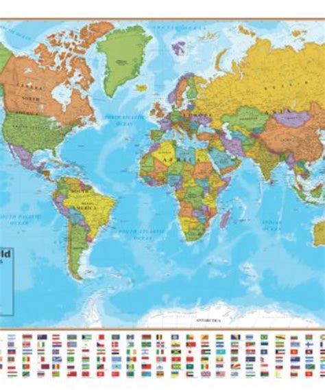 Buy Laminated World Map Us Map Poster Set 18 X 29 Wal