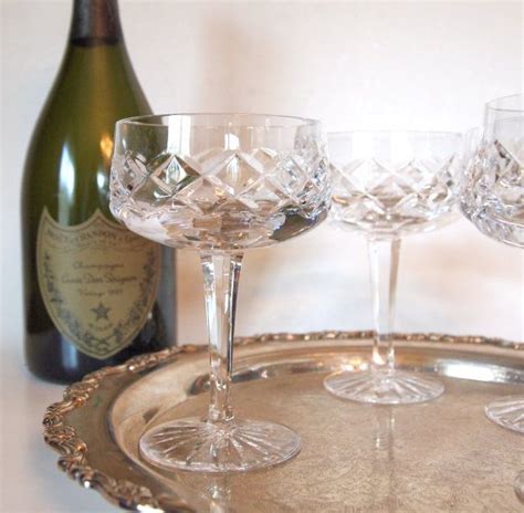 Gorgeous Vintage Heavy Lead Crystal Champagne Coupe Glasses Etsy
