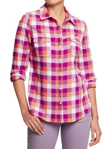 Old Navy Womens Plaid Flannel Shirts Affordable Clothes Women