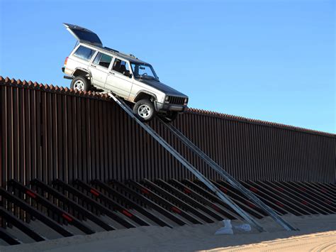 Suspected Drug Smugglers Get Stuck Trying To Drive Over Us Mexico