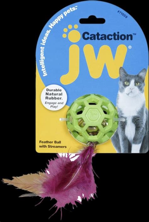 Jw Pet Plüschmäuse Jw Cataction Feather Ball With Bell Verschiedene