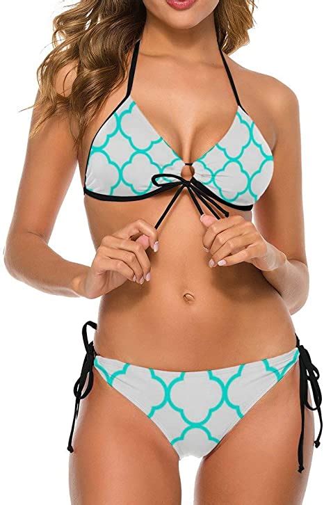 Quatrefoil Clover Turquoise Swimsuits For Womens Bathing