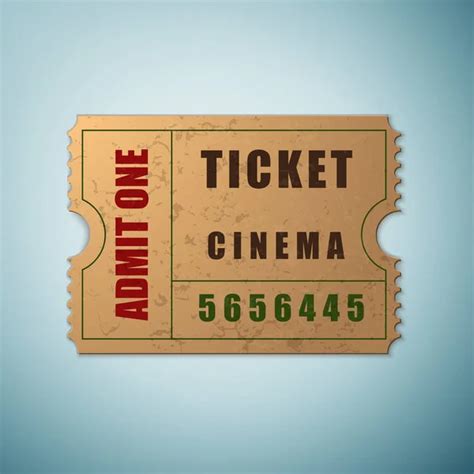 Vintage Admit One Ticket Template Realistic Two Vintage Cinema