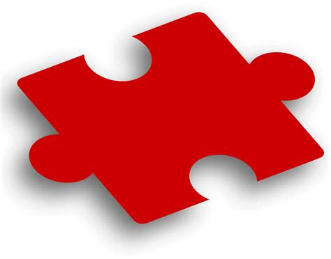 Puzzle Piece Red - Openclipart