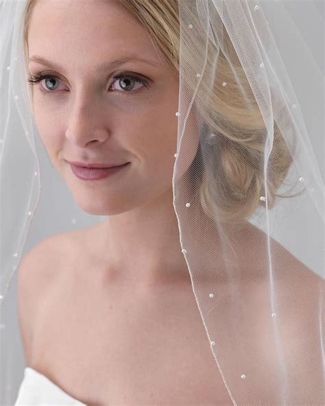 Bridal Veil Is Crafted With A Single Layer Of Soft Tulle With A Pencil