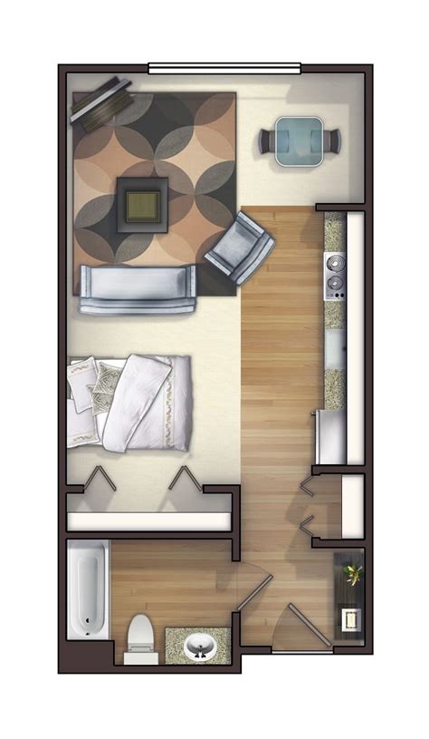 One Of The Many Studio Floor Plans We Offer Rents For 720 750 Small