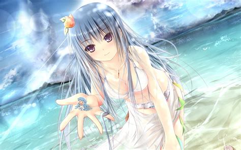 Papel de parede Anime menina cabelo roupa de banho mar dom verão x wallhaven