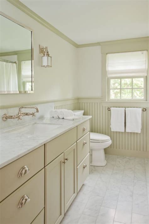 Dressing up the area and has a warming effect. Bathroom with Wainscoting Design Ideas - Small Design Ideas