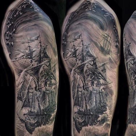 Tattoosnobs Photo Pirate Boat Half Sleeve By Joseperezjrtattoos At