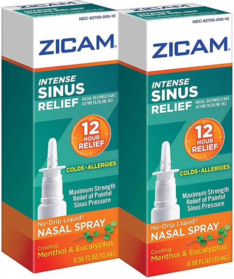 Zicam Intense Sinus Relief No Drip Liquid Nasal Spray With Cooling Menthol And Eucalyptus 05
