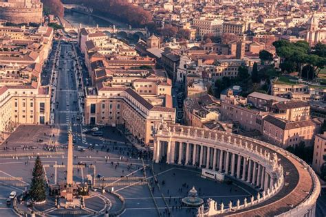 Cidade Estado Do Vaticano E Roma Itália St Peters Square No Natal