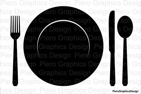 Plate Fork Knife And Spoon Svg Files For Silhouette Cameo And Cricut By