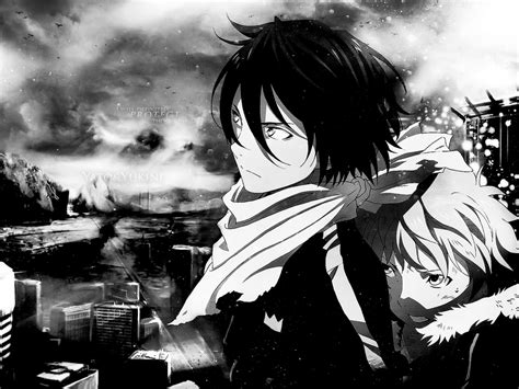 Noragami Yato And Yukine Hd Wallpaper Monochrome By Megableachy On