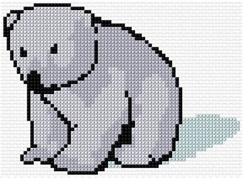 Looking for an advice video on how to design cross stitch patterns? Polar Bear|37|4889 in 2020 | Free cross stitch designs ...