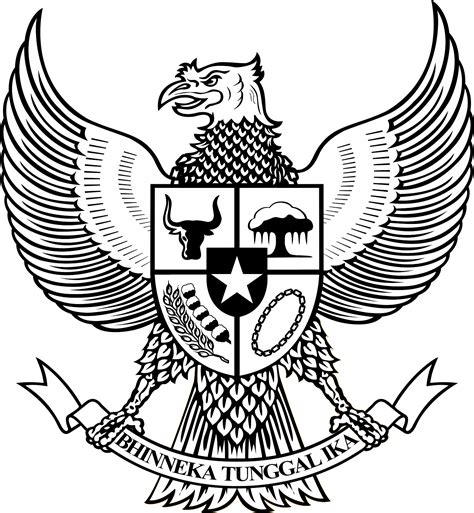 Logo Garuda Pancasila Bw Hitam Putih Background Black And White Png