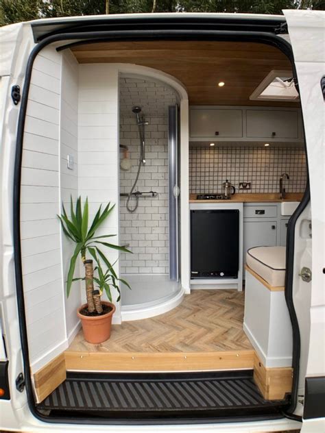 this custom built campervan makes on the road living easy van conversion shower van