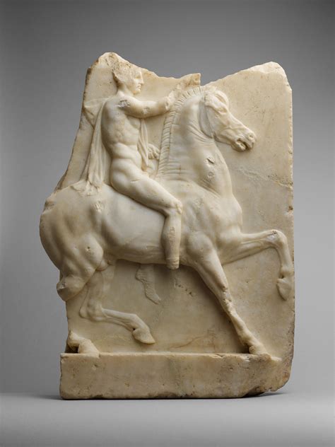 Marble Relief Of A Horseman Greek Late Hellenistic The