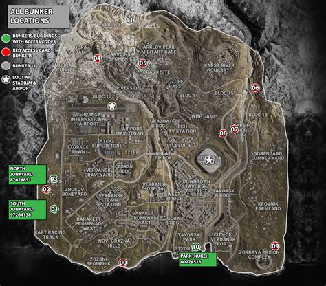 The warzone map of verdansk has always been home to 12 mysterious bunkers, which until the above map displays all 12 regular call of duty: Warzone bunker codes: Locations, and Warzone bunker 11 ...