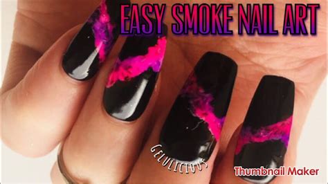 super easy gel neon smoke nail art youtube