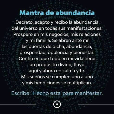 Mantra De Abundancia Decreto Acepto Y Recibo La Abundancia Del