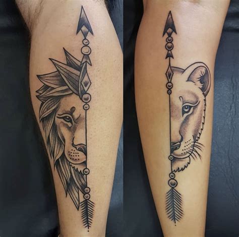 Leões Casal Couples Lion Tattoo Meaningful Tattoos For Couples