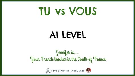 TU vs VOUS - French Subject Pronouns - Love Learning Languages