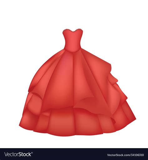 Princess Red Dress Royalty Free Vector Image Vectorstock