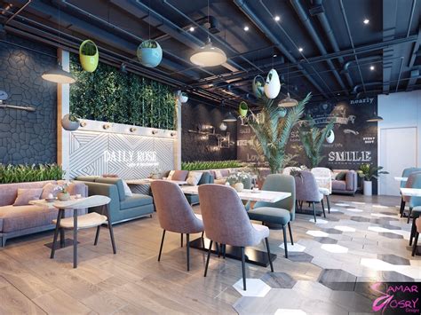 Modern Cafe On Behance Modern Cafe Restaurant Interior Design