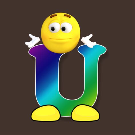 Letter U Alphabet Smiley Monogram Face Emoji Shirt For Men Women Kids