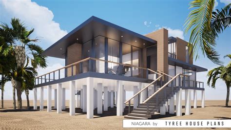 Modern 4 Bedroom Beach House Plan Tyree House Plans