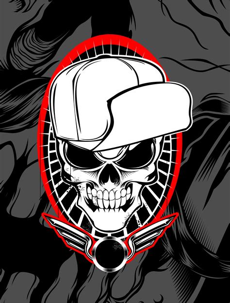 Skull With Black Hat Free Vector 4c0