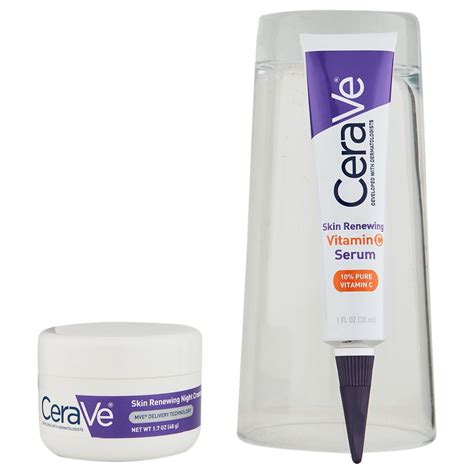 Cerave Skin Renewing Night Cream 17 Oz And Vitamin C Serum 1 Oz