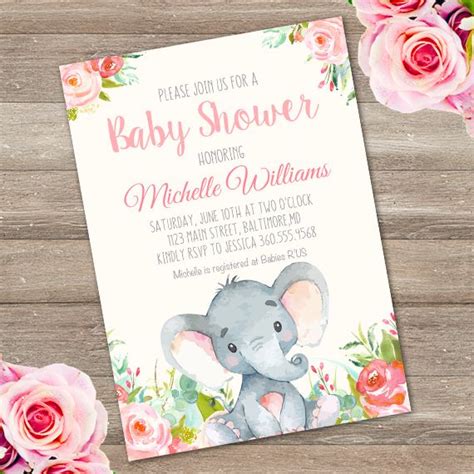 Download nautical invitation template inspirational baby shower card template picture. Elephant Baby Shower Invitation Template - Edit with Adobe ...