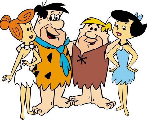 Wilma And Fred Flintstone And Barney And Betty Ruble Classic Cartoon