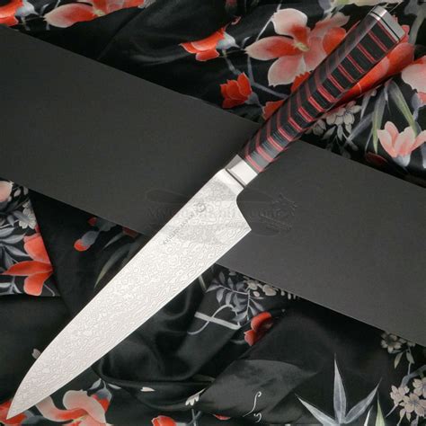 Японский кухонный нож Гьюто Ryusen Hamono Houenryu Black And Red He 202