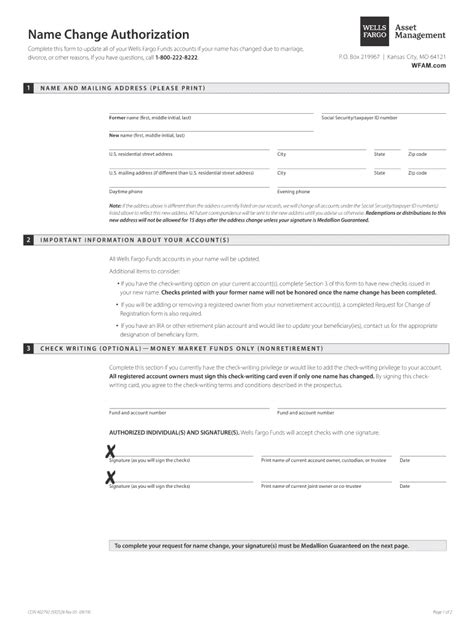 You may have to get creative, wait for checks, or find an alternative way to link your bank account. Wells Fargo Name Change Authorization 2019 - Fill and Sign Printable Template Online | US Legal ...