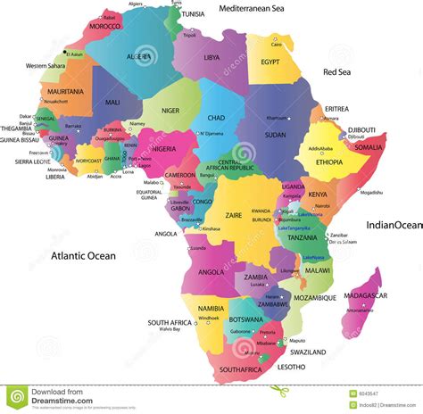 The african continent is commonly divided into five subregions: Map Of Africa Royalty Free Stock Photography - Image: 6043547