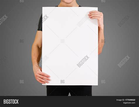 Man Showing Blank Image And Photo Free Trial Bigstock