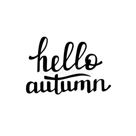 Hello Autumn Handwritten Lettering Decorative Round Frame With Autumn