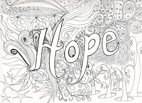 Hope Abstract Coloring Page Download Print Or Color Online For Free