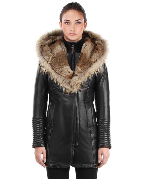 Rudsak Outerwear Black Natural Genuine Lamb Leather Adelyna In