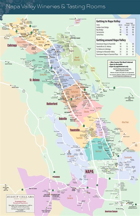 Napa Valley Winery Map Printable