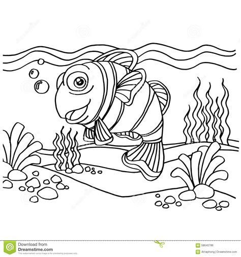 Make a coloring book with clownfish for one click. Clownfish Coloring Pages Vector Stock Vector ...