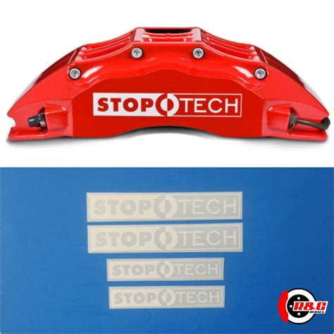 Stoptech Brake Caliper High Temp Decal Sticker Set Of 4 Decals White