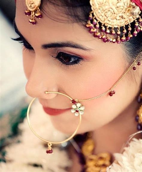 Indian Nath Gold Plated Nose Ring For Bridal 0000 Indian Wedding Jewelry Indian Bridal Indian
